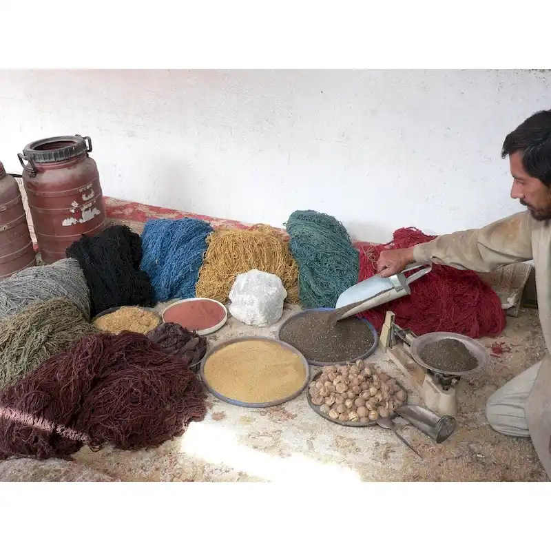 Handmade Printed-Cotton Wood Ottoman Footstool (India) - 16  x 16  x 6