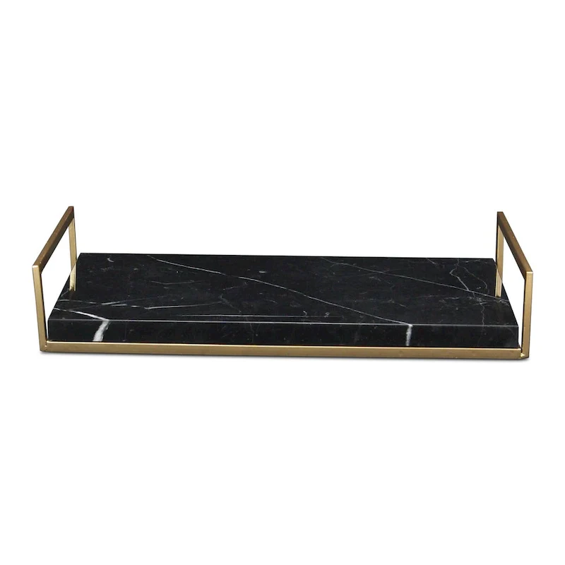 Sarraseau Marble and Gold Frame Tray