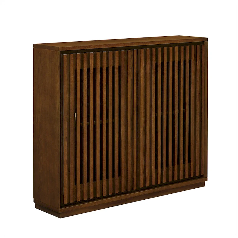 Mid Century Modern Fluted Hollowed Out Sideboard Cabinet