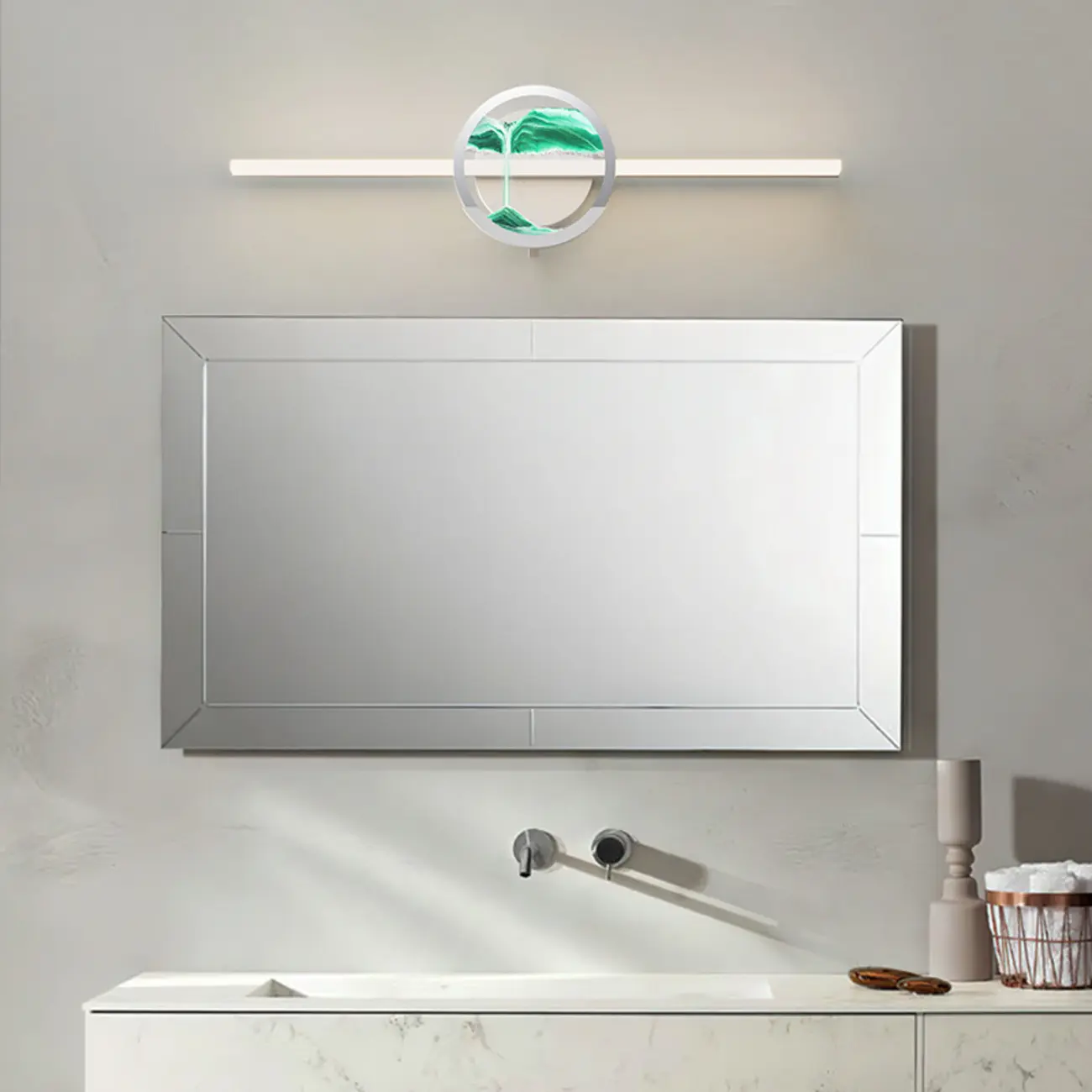 Dimmable Glass Bathroom Vanity Light with Integrated LED