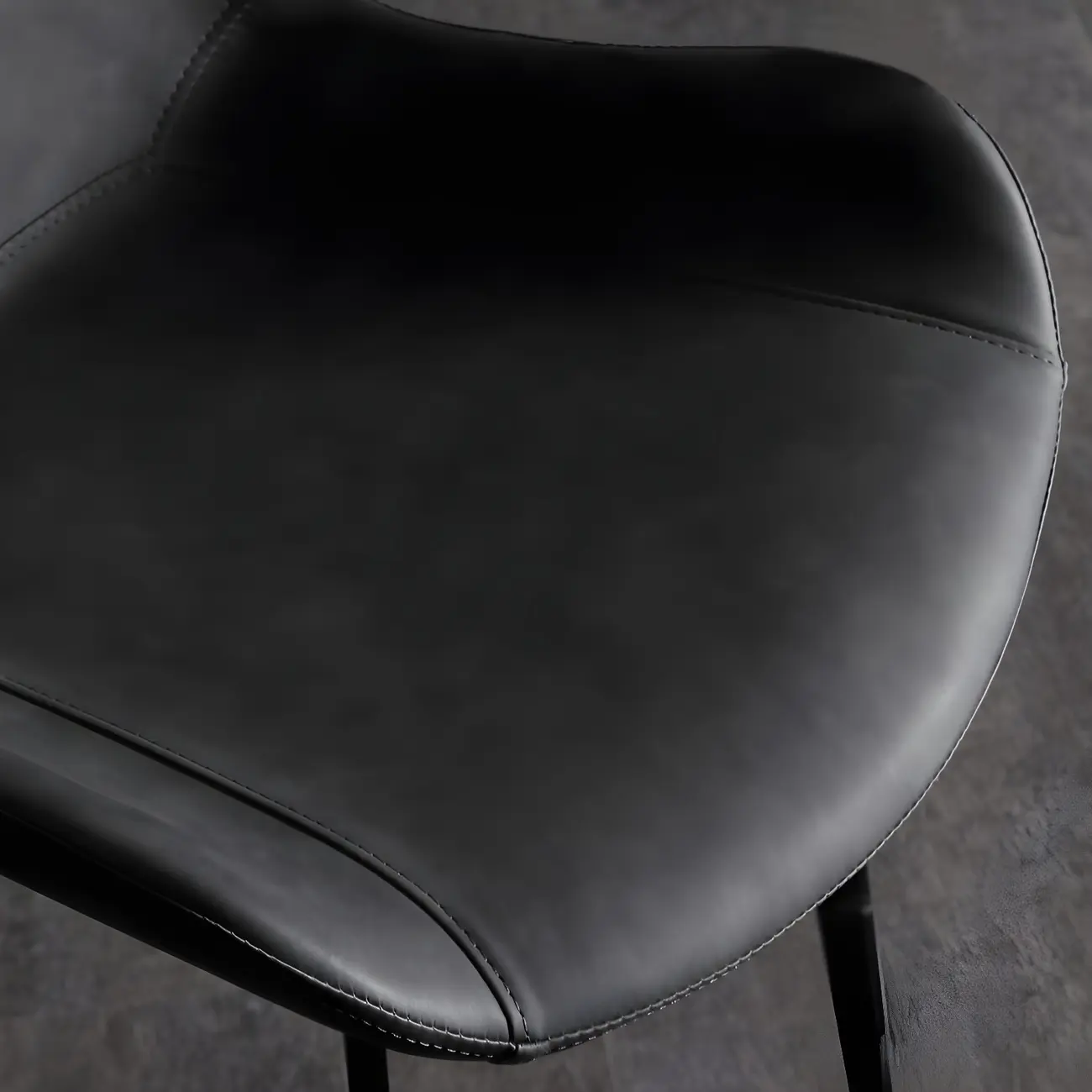 Industrial Modern Dining Chairs Set of 2 with Leather Upholstery