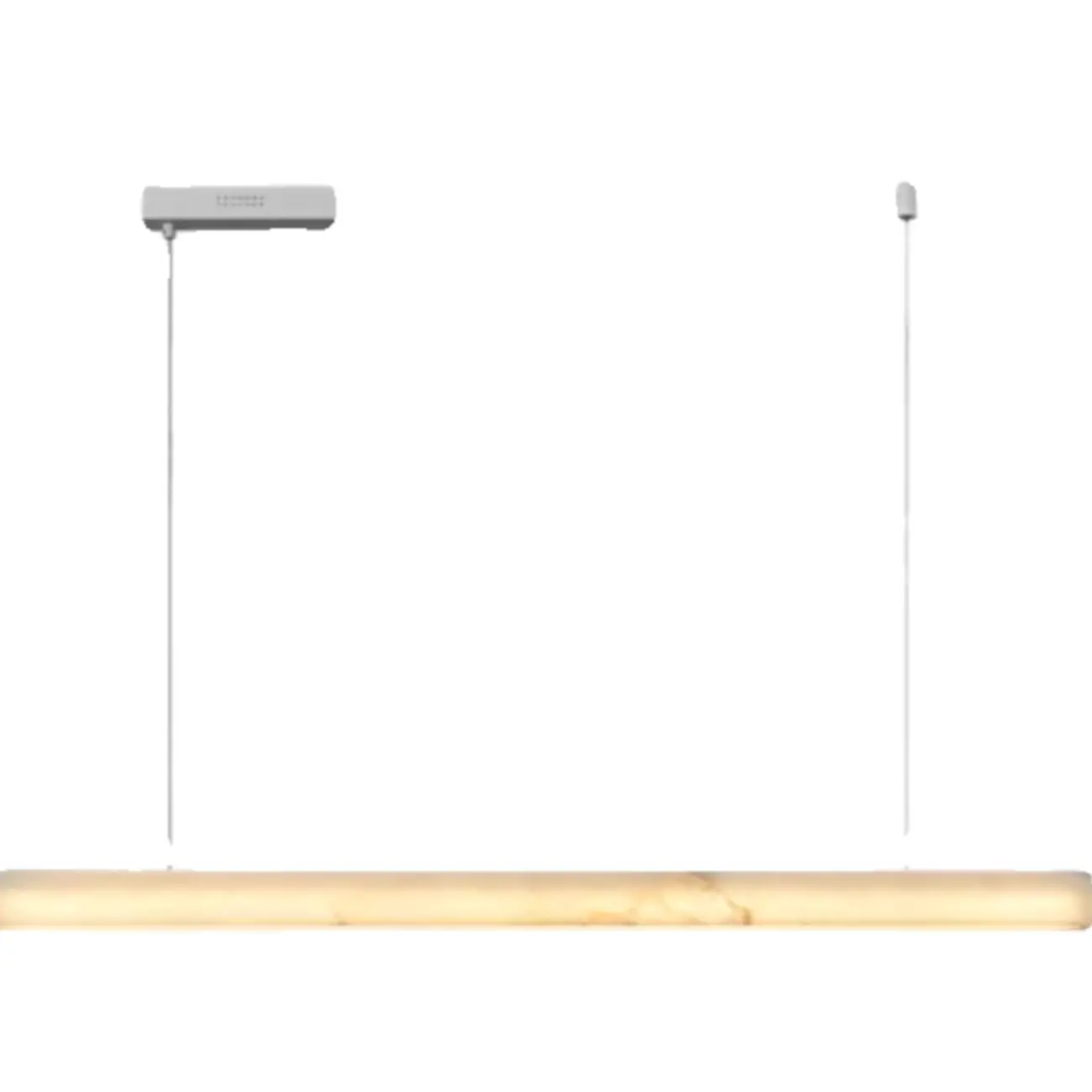 White Stone Linear LED Island Pendant Light In Rectangle Shape