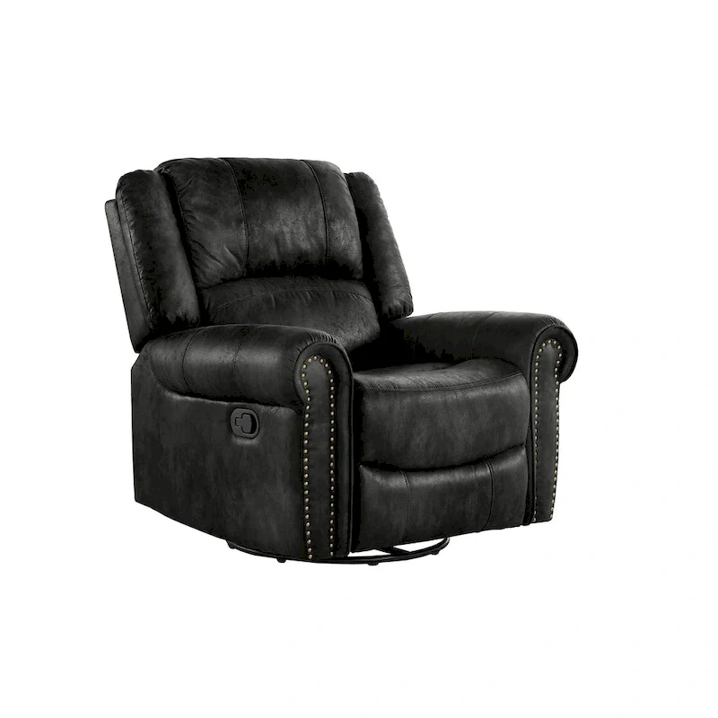 Polished microfiber rivet rotating gliding lounge chair