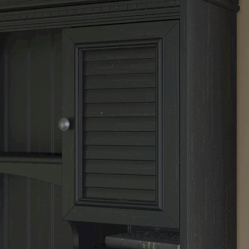 Fairview 60W L Shaped Desk with Hutch and Bookcase by