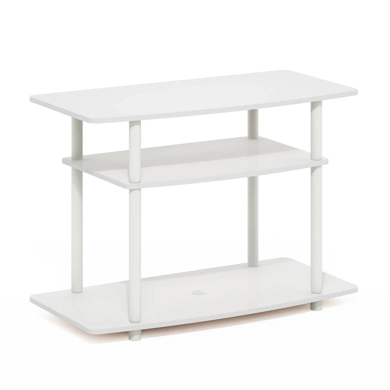 No Tools 3-Tier TV Stands, Columbia Walnut/Black