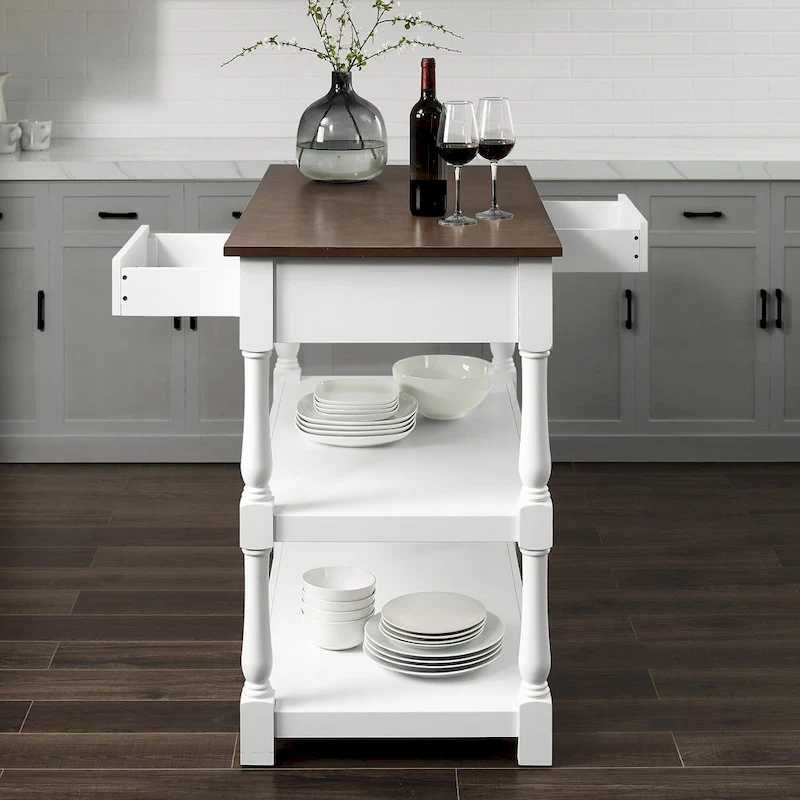 Caitlyn Wood Top Kitchen Island - 23.63d x 42w x 36.25h