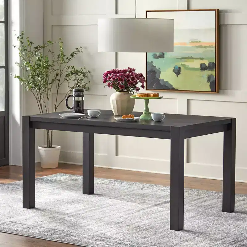 Buylateral Verdon Modern Farmhouse Rectangular Dining Table Black