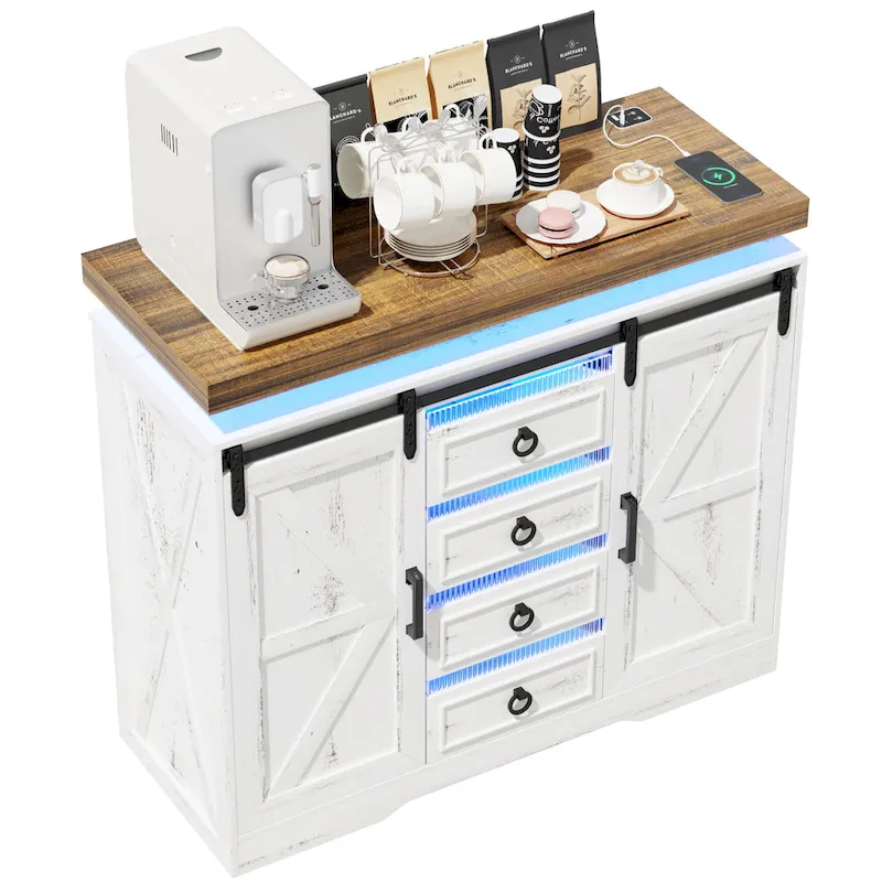 5 Drawer Accent Cabinet With Led Light - N/A