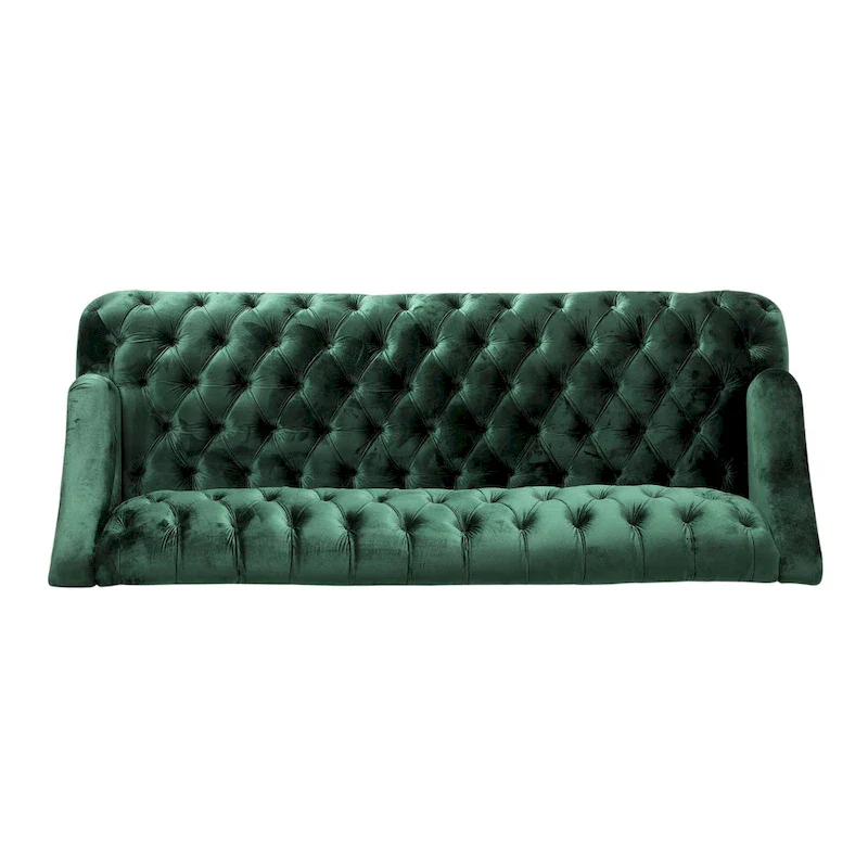Modern 73.25 Button Tufted 3-Seater Sofa with Birch Legs
