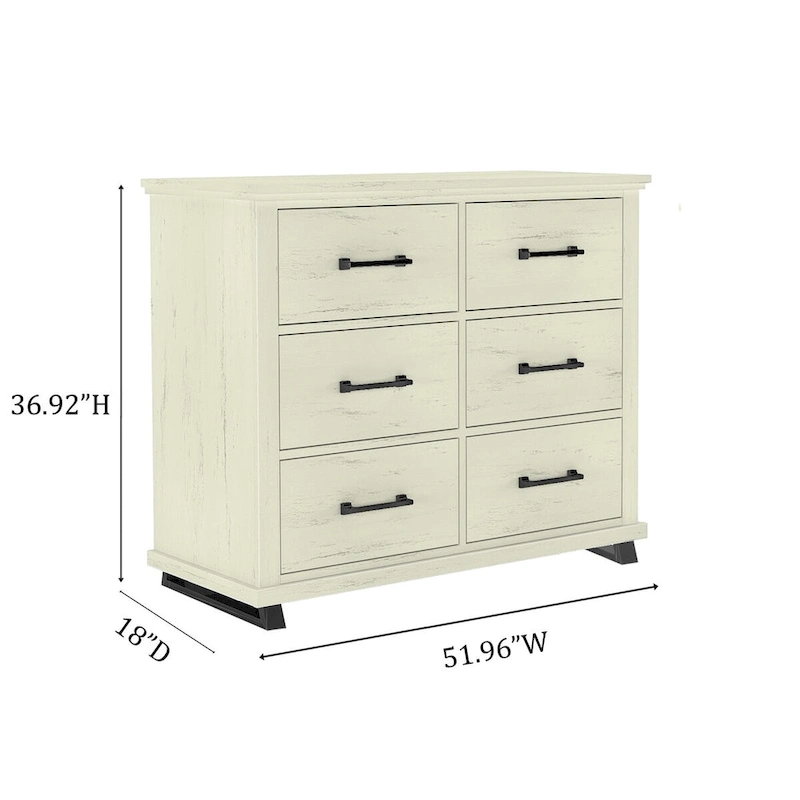 Spacious and Stylish 52  Extra-Wide 6-Drawer Dresser