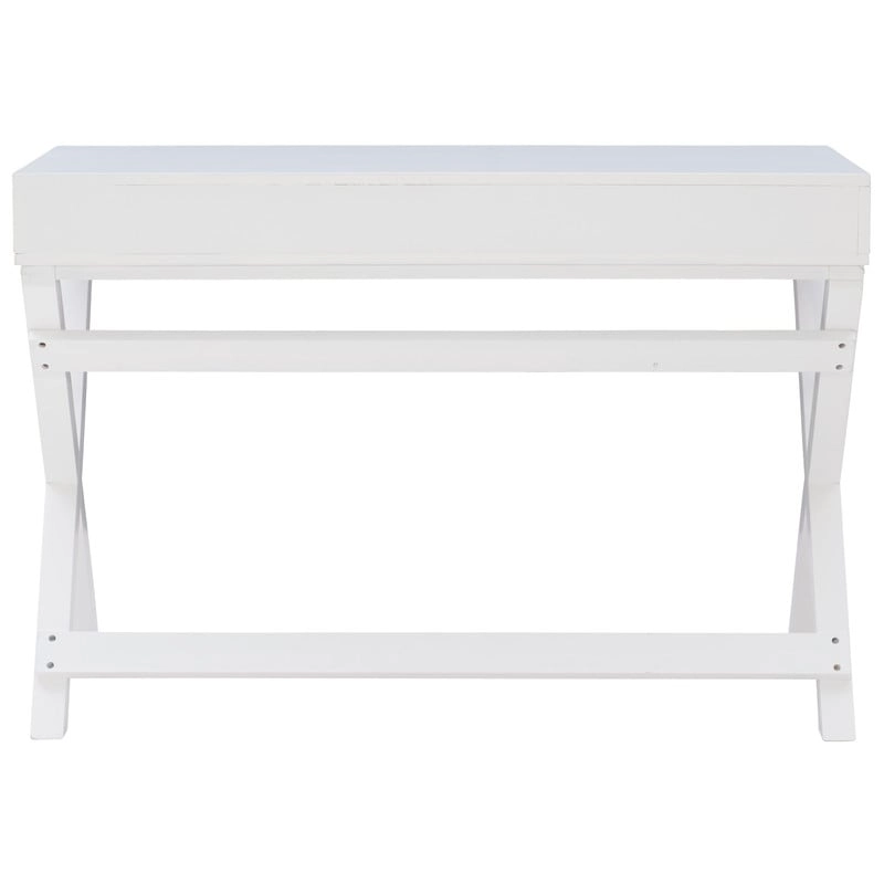 Poppy White X-base Writing Desk