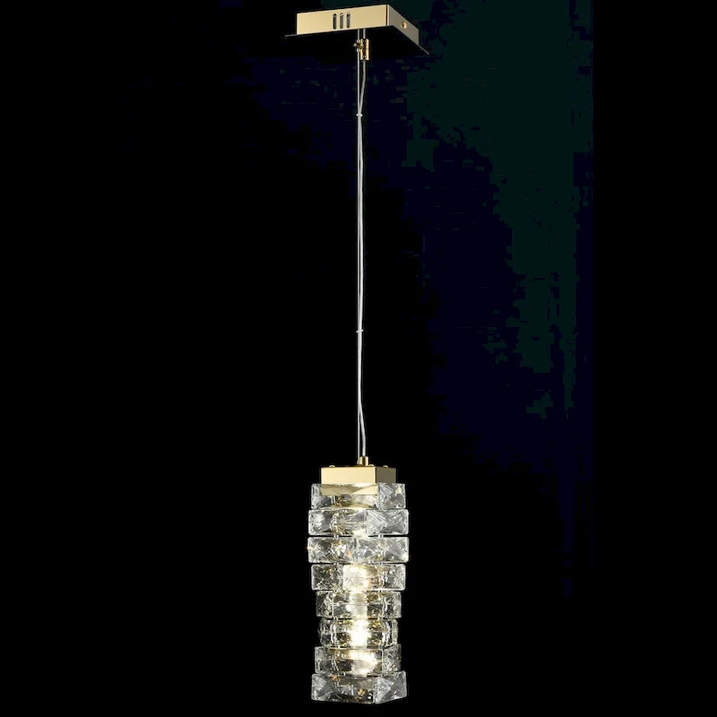 Burano Modern Mini Crystal Pendant Light Gold LED 8-Watt, 4000K - Brass