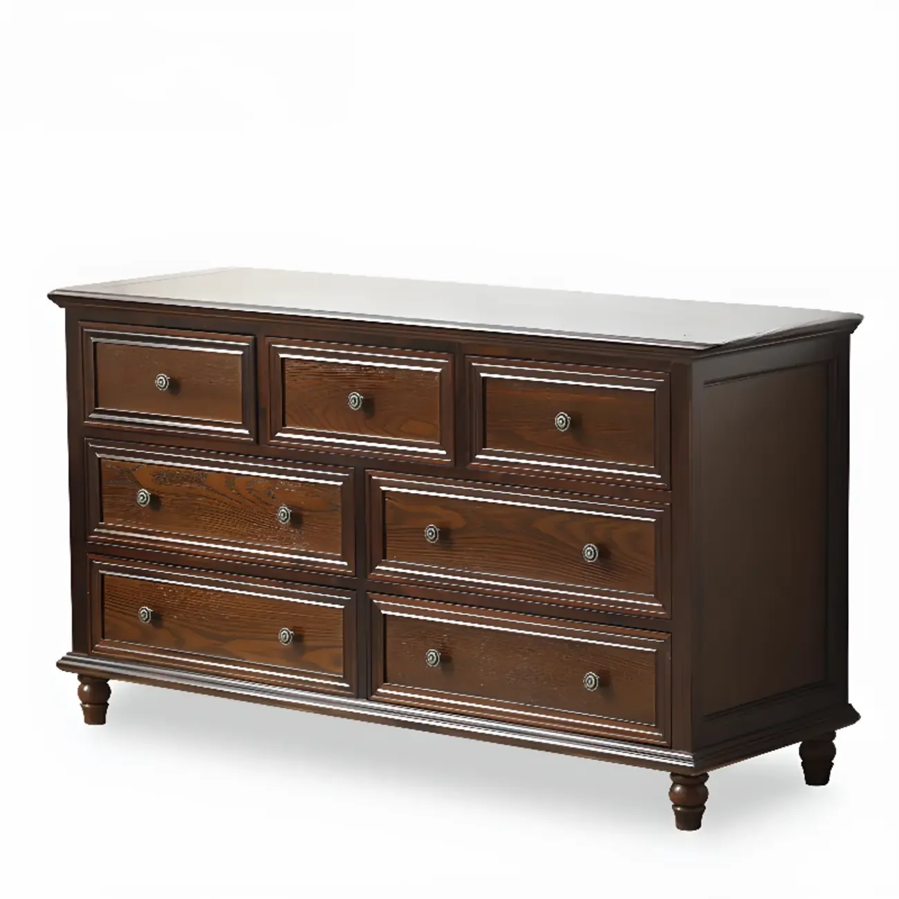 Traditional  6-Drawer White Wood Dresser