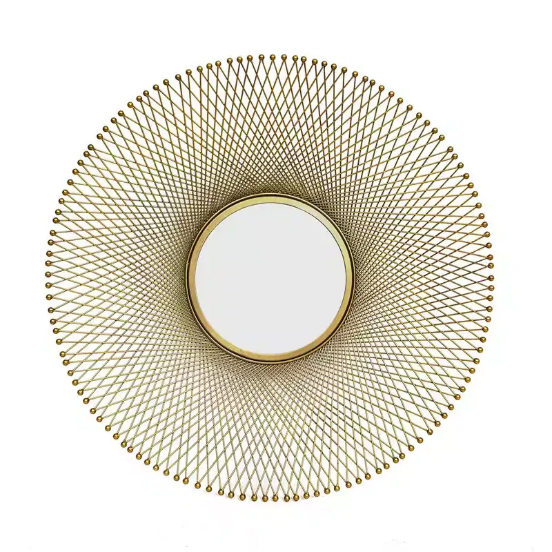 JTH LUXE Stellar 31.5 Round Gold Accent Mirror