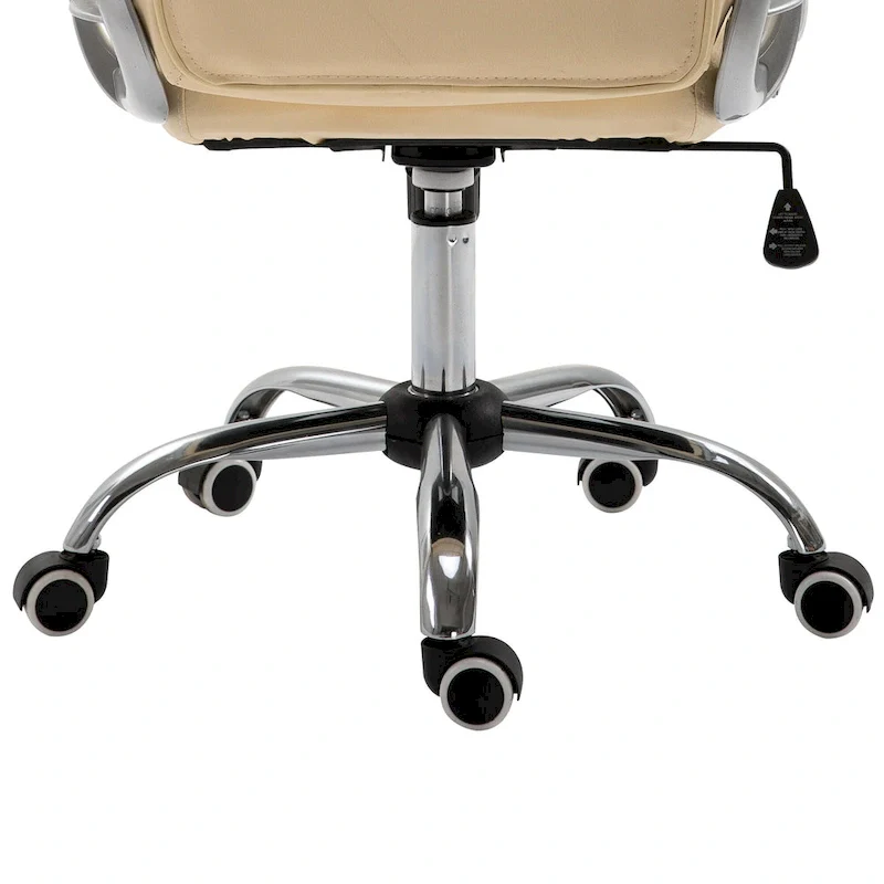 Faux Leather Office Chair with Tufted Backrest and Swivel Wheels