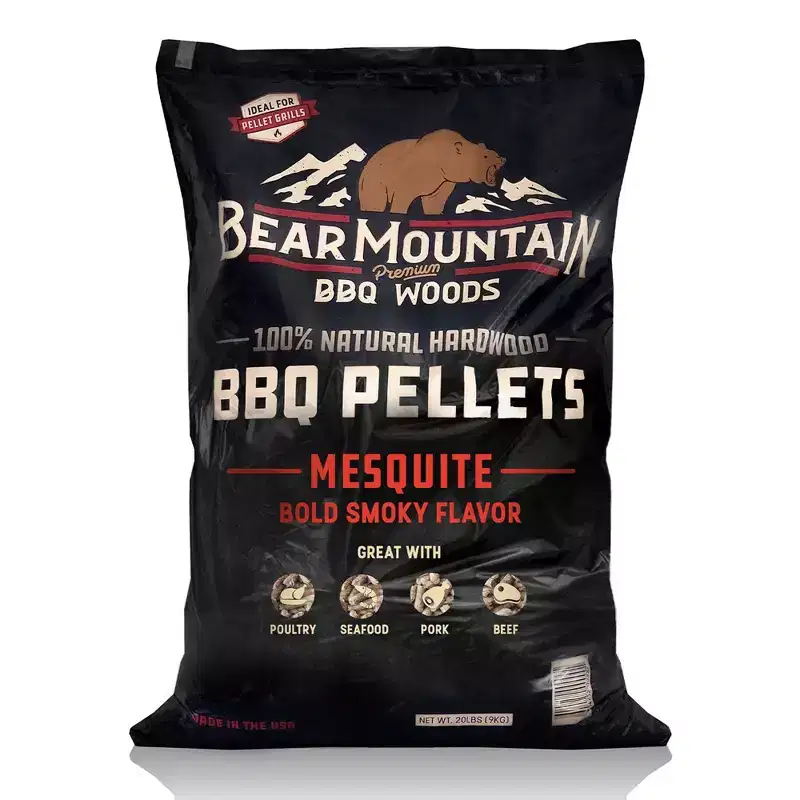 Bear Mountain BBQ Premium All Natural Mesquite Smoker Wood Chip Pellets for Outdoor Gas, Charcoal, and Electric Grills, 40 Pound (2 Pack)