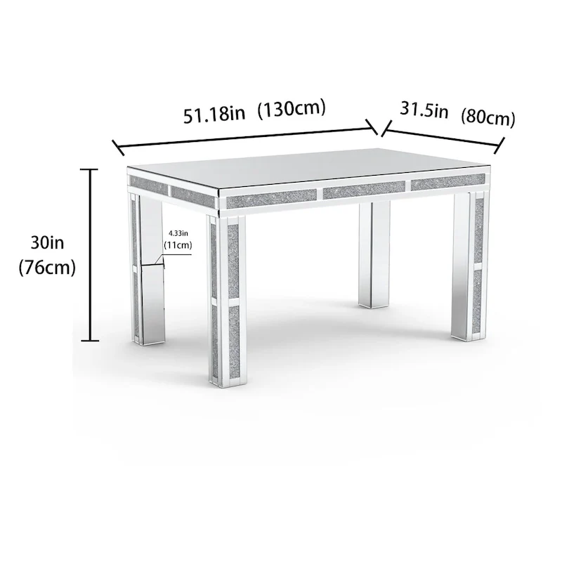 Rectangular Dining Table with Crushed Diamond