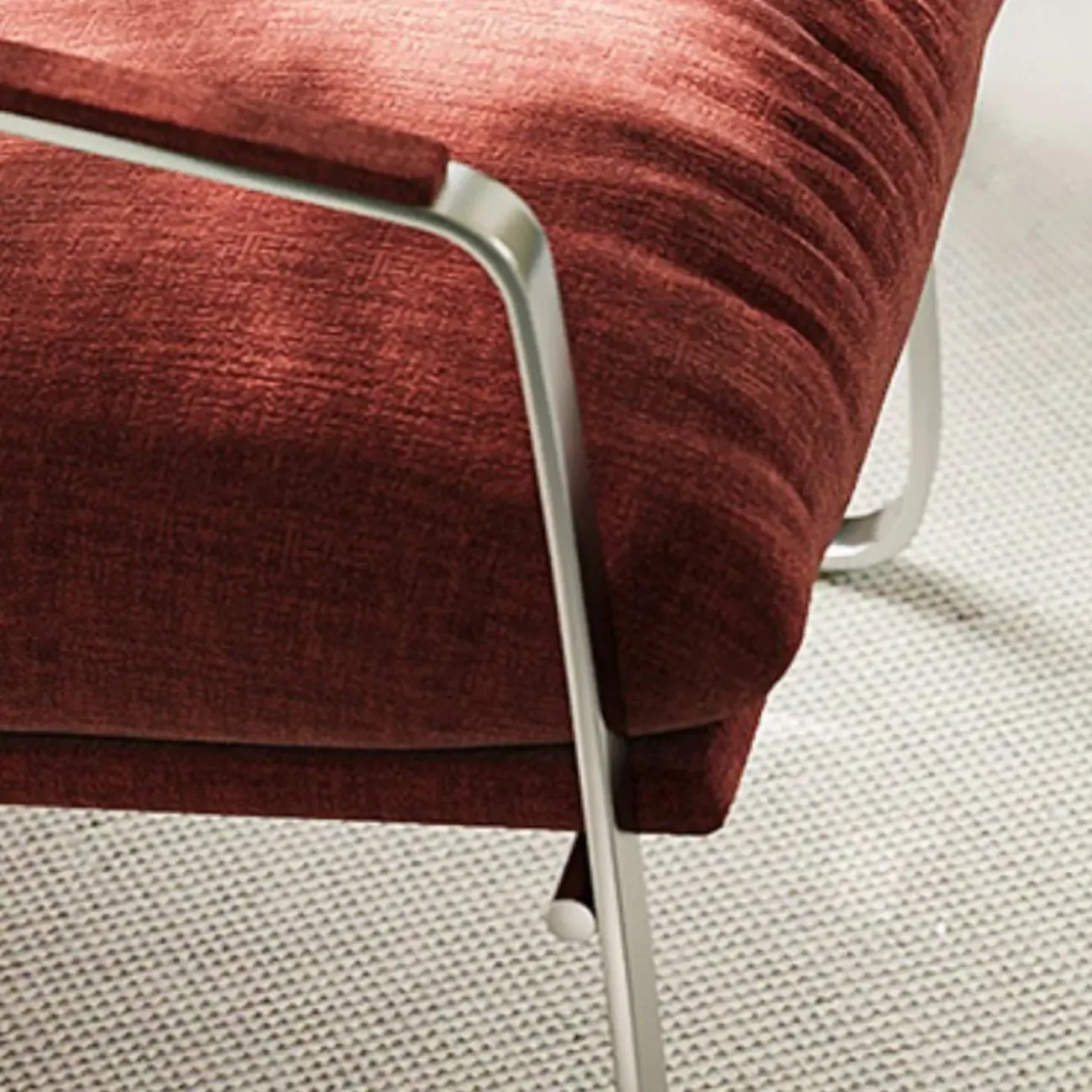 Modern Chenille High-Back Accent Chair With Arms