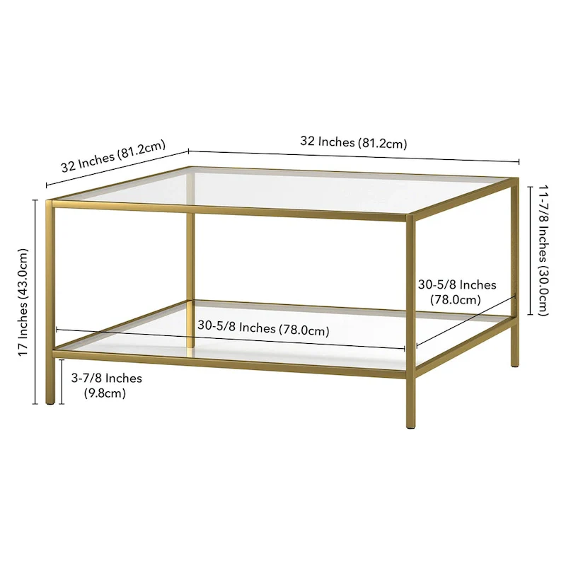 Sivil 32 Square Coffee Table with Shelf