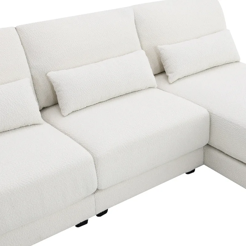 Convertible L-shaped Couch,Wide Seat Sectional Sofa wReversible Chaise