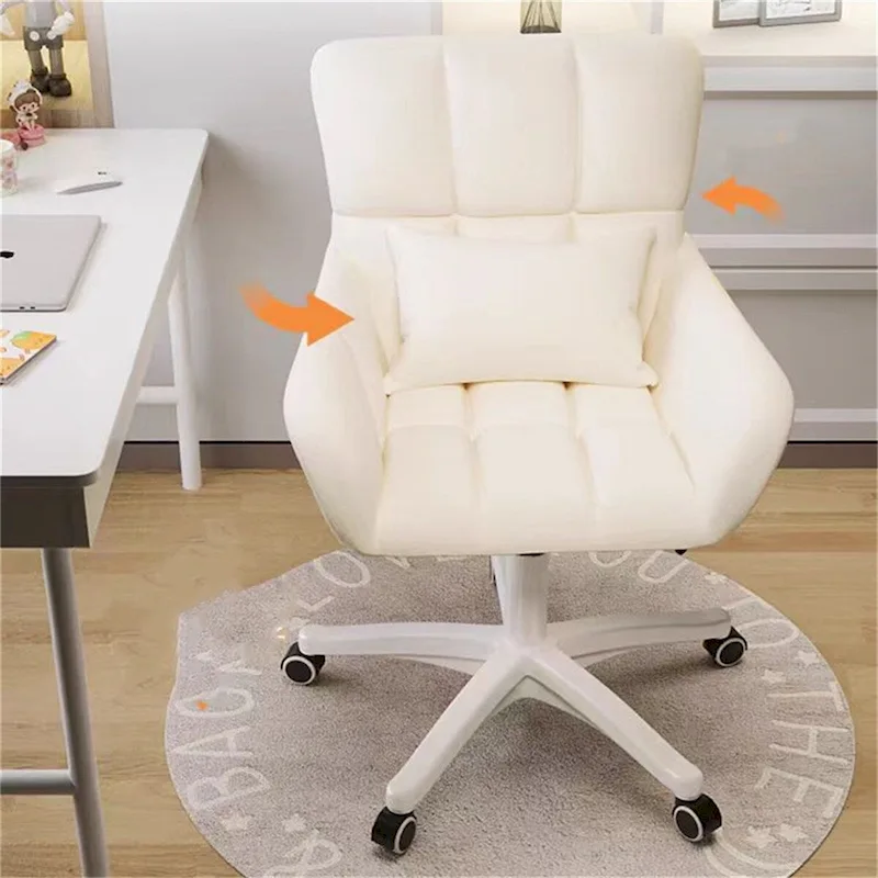 Upholstered Task Chair,Home Office Desk Chair with pillow,360Swivel