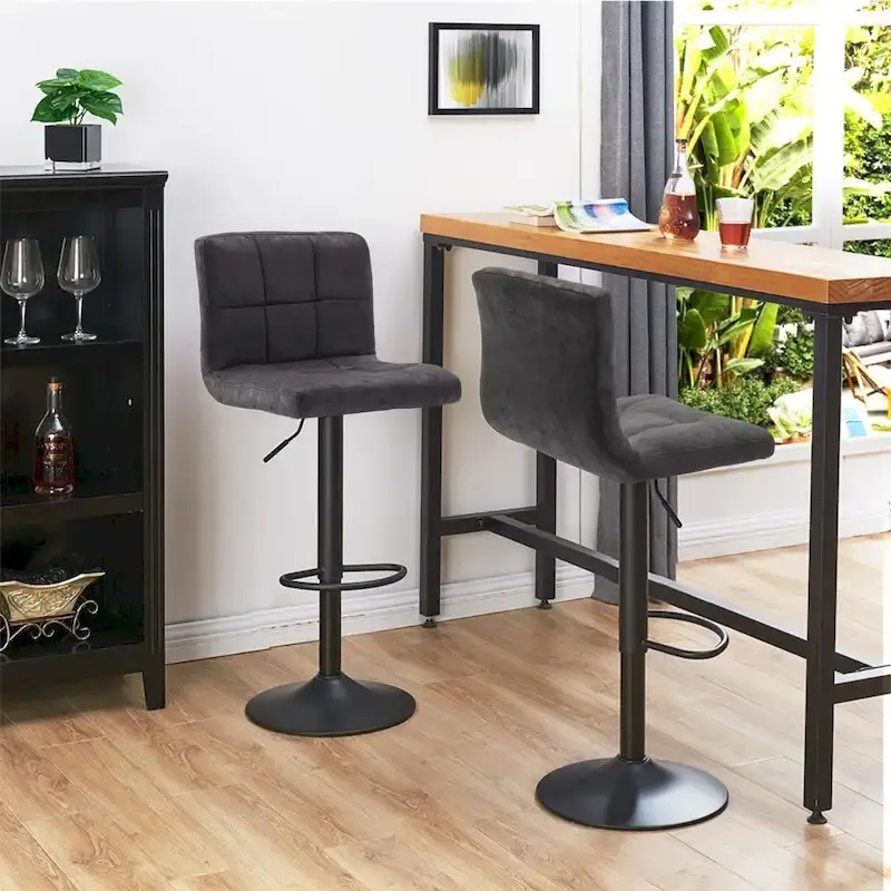 Swivel Adjustable Height with Armless Bar Stools
