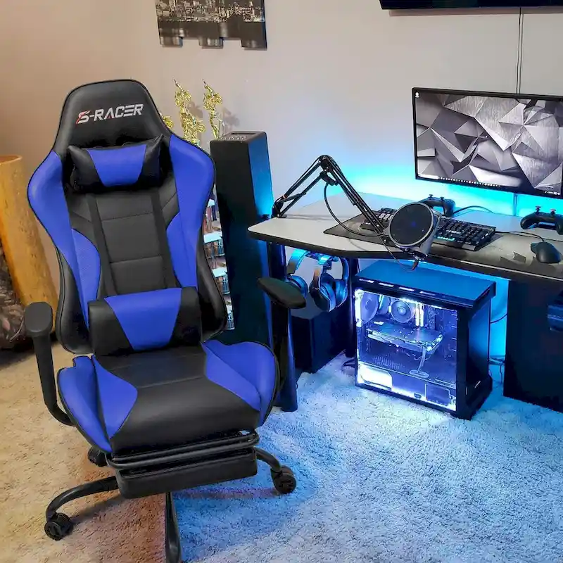 Gaming Chair with Footrest - Ergonomic Desk Chair