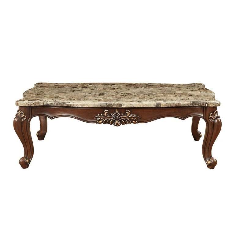 HomeRoots 34 Genuine Marble Free Form Coffee Table - 34