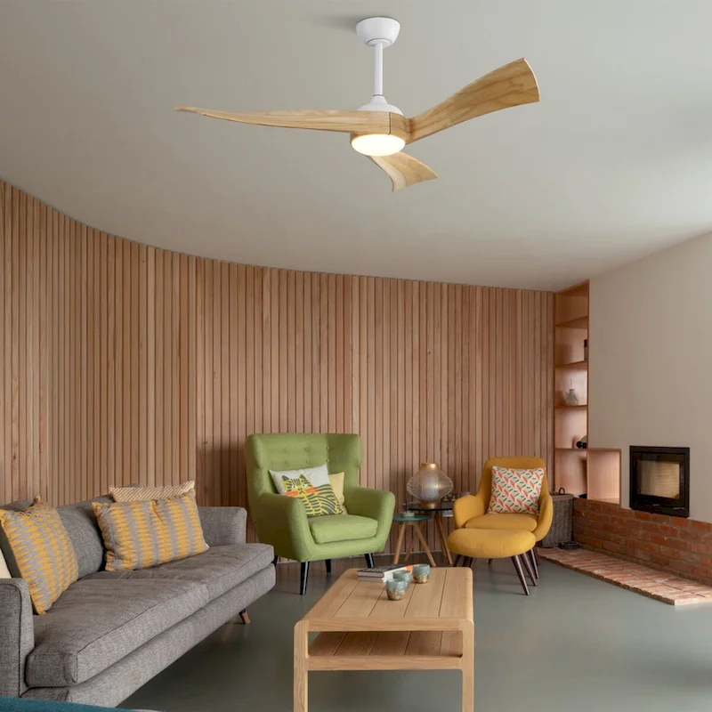 52 Inch Modern Living Room Ceiling Fan with Light and Remote