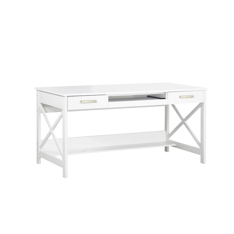 Saint Birch Alaska 59.5 Modern Farmhouse Writing Desk with Two Drawers