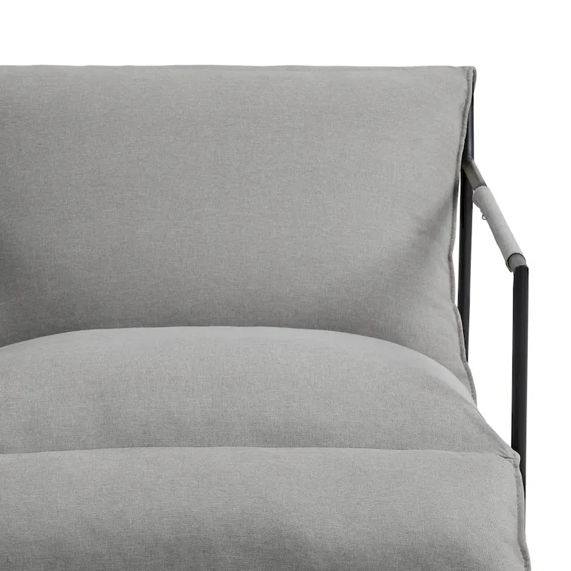 Fabric Accent Chair Metal Framed Sling Armchair Set of 2