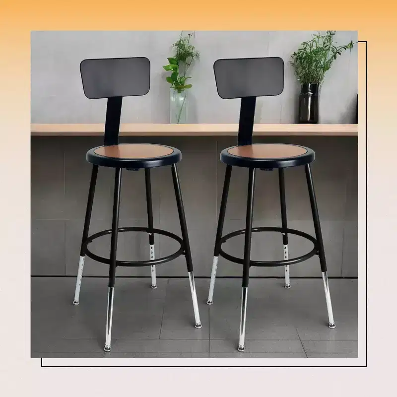 Hampden Furnishings 19-27" Felix Collection Steel Stool with Backrest