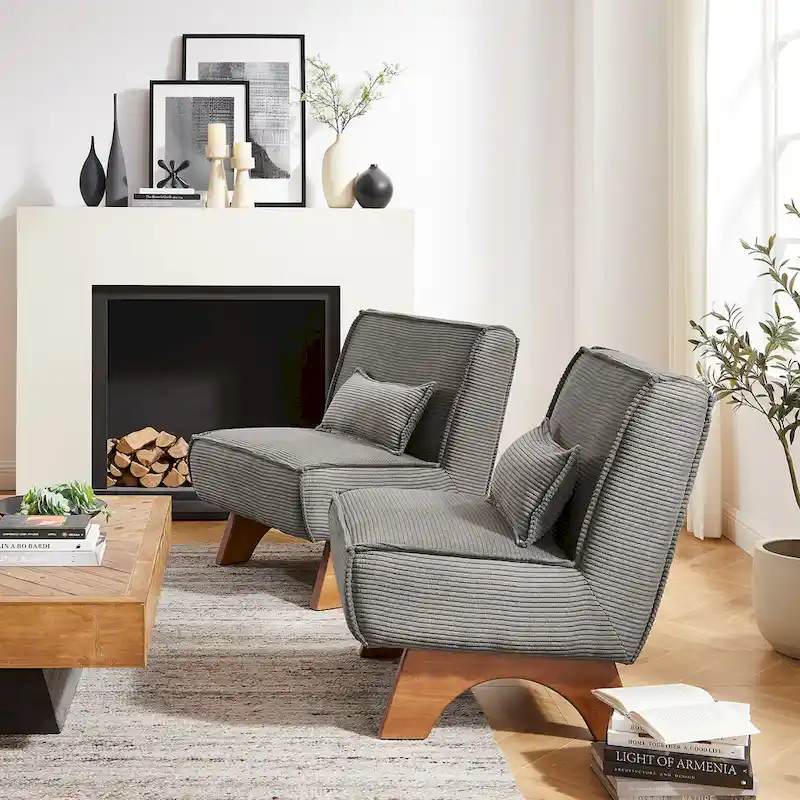 Art Leon Set of 2 Polyester Accent Chair