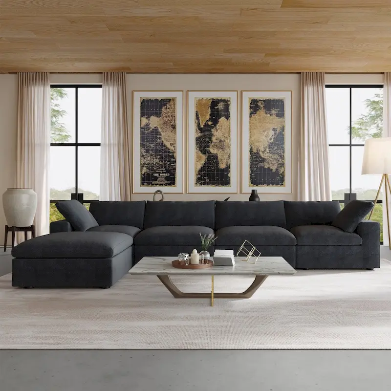 Cloud Modular Sectional Sofa,Down Filled Comfort Sofa Couch for Living Room