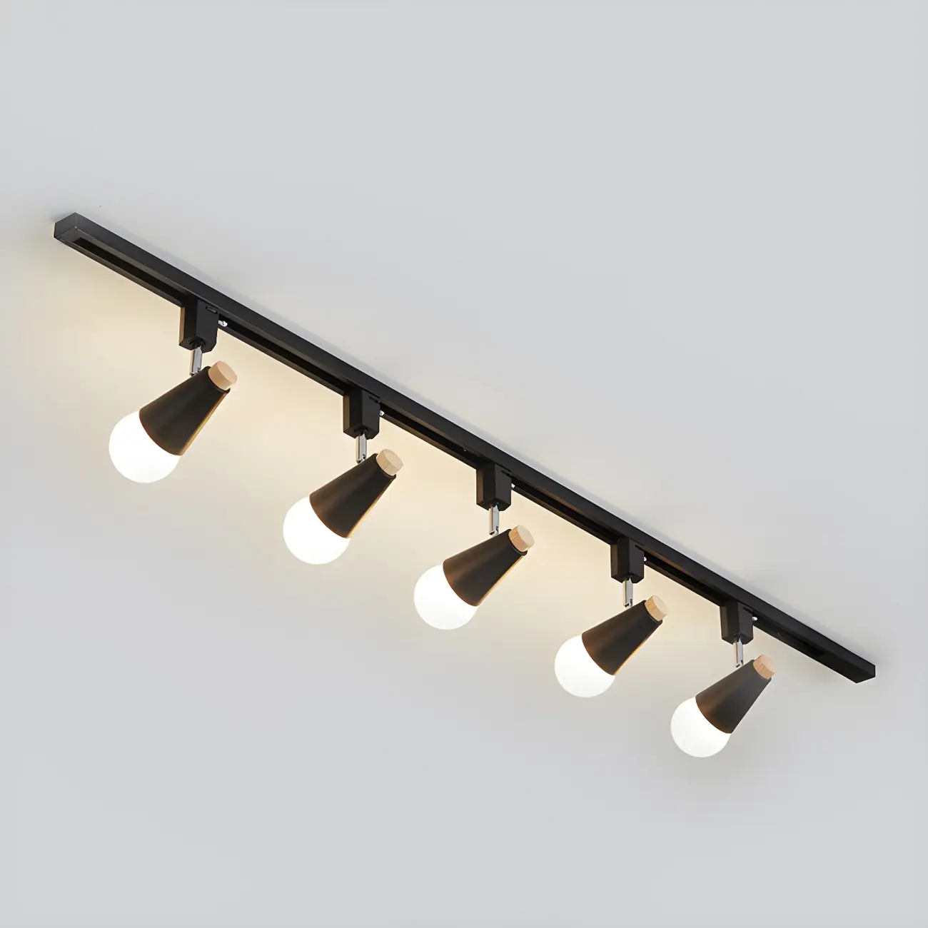 4-Light Modern Conical Adjustable Semi Flush Track Light