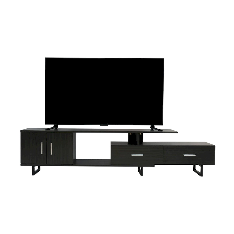 Avery 55-inch 2-Drawer 4-Shelf TV Stand in Steel