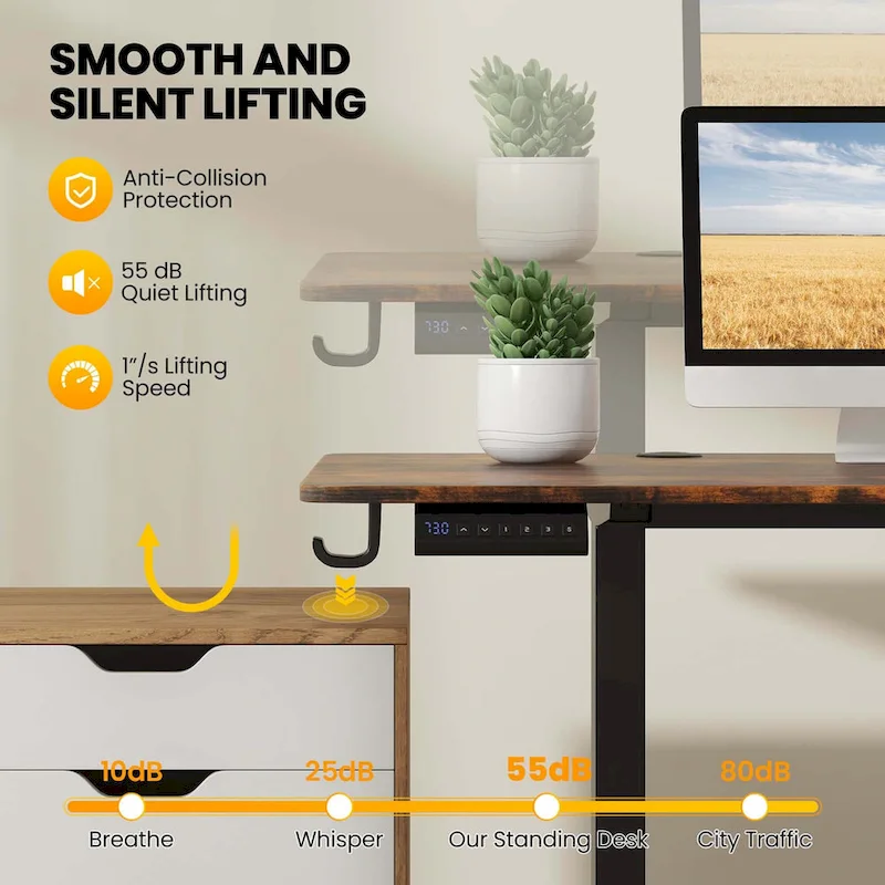 Costway 63 x 24 Inch Sit Stand Desk Height Adjustable Electric - See Details