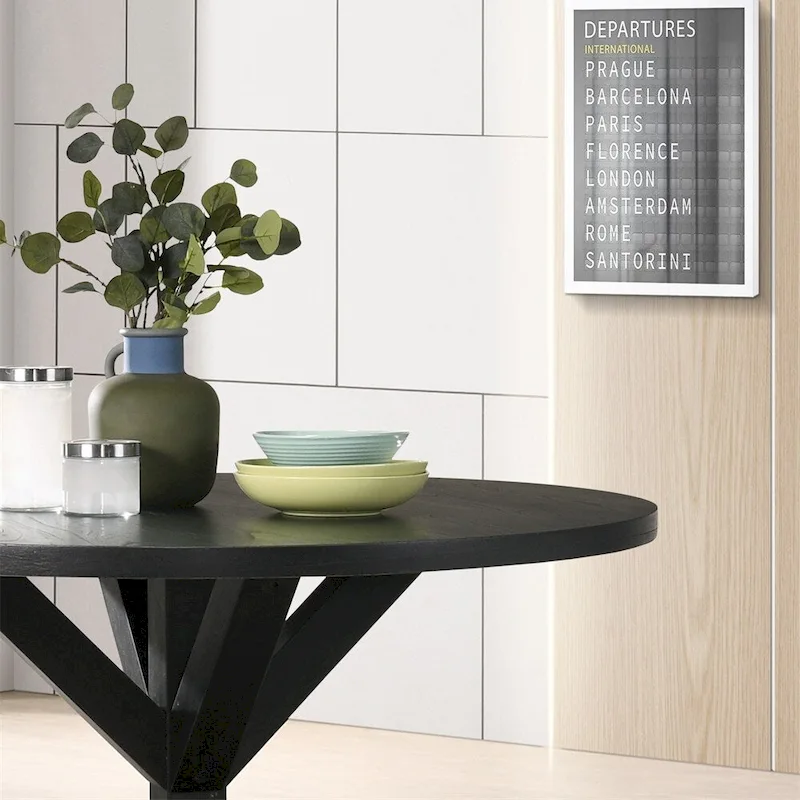 Cross-Buck Base Dining Table in Black