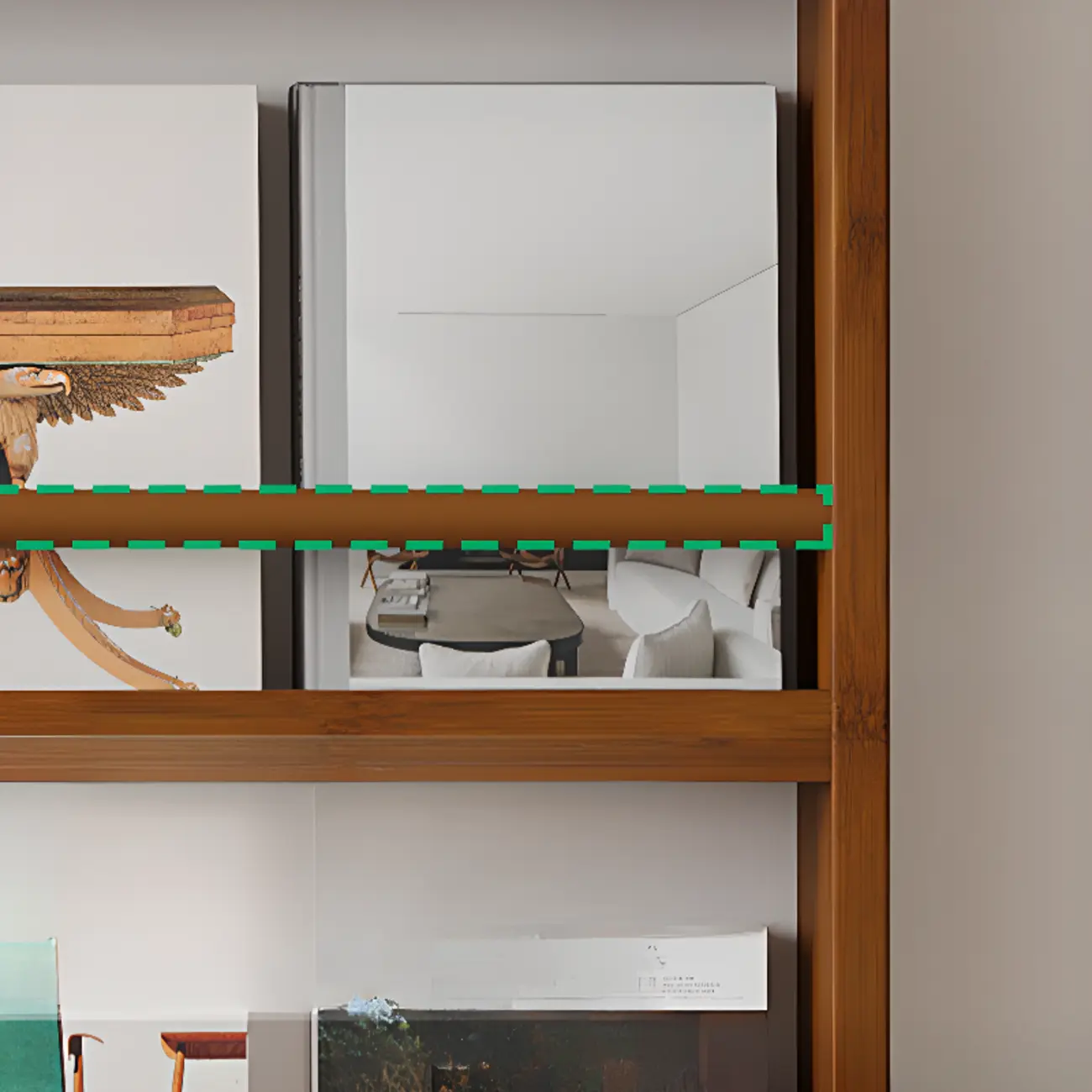 Rustic Brown Oak Bookcase Open Rectangular BookShelves