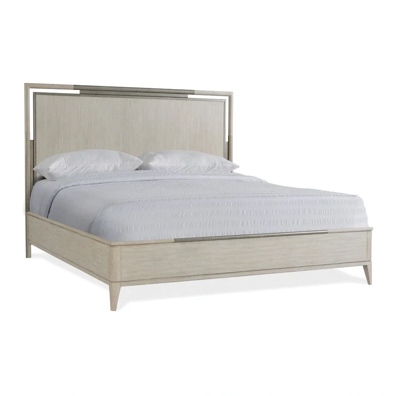 Roundhill Furniture Mantalia Solid Wood Bedroom Set, Panel Bed, Dresser, Mirror, 2 Nightstands, Chest, and Bench, Champagne