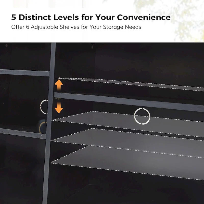 63 Wide Modern Sideboard with Adjustable Shelves by HULALA HOME