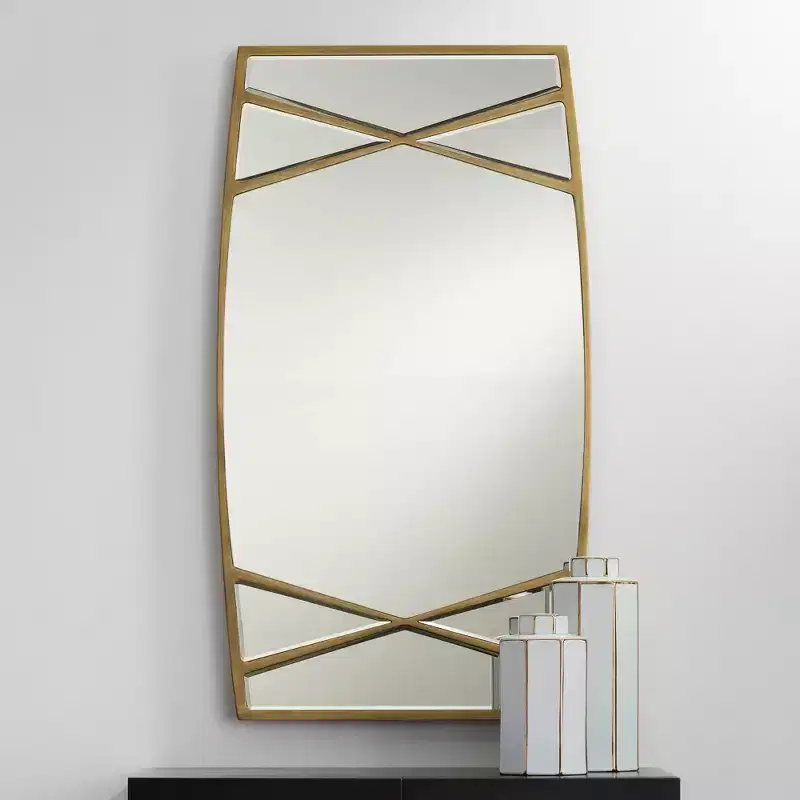 Uttermost Double Cross Gold 23 1/4 x 42 Rectangular Wall Mirror
