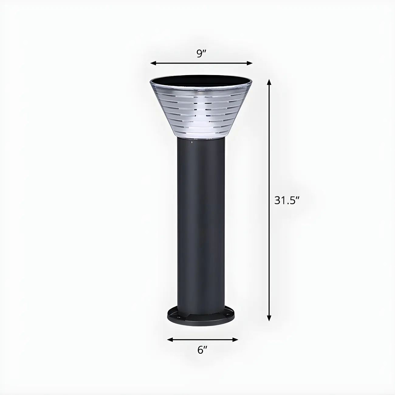 Modern Solar Pillar Conical Metal Landscape Lighting