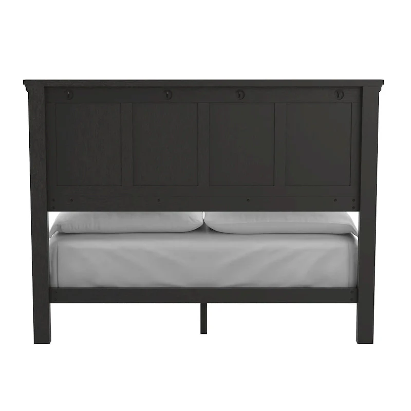 Farmhouse Basics Rustic Black Finish Panel Bed Set