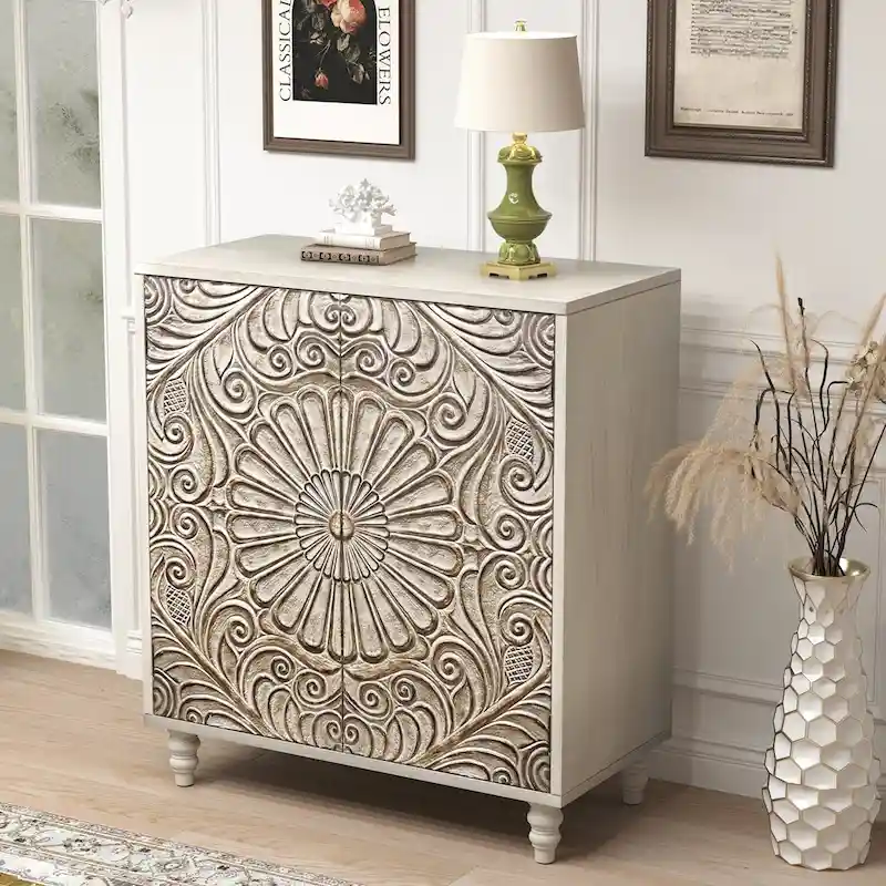 COSIEST Solid Wood Buffets and Sideboards Storage Cabinet
