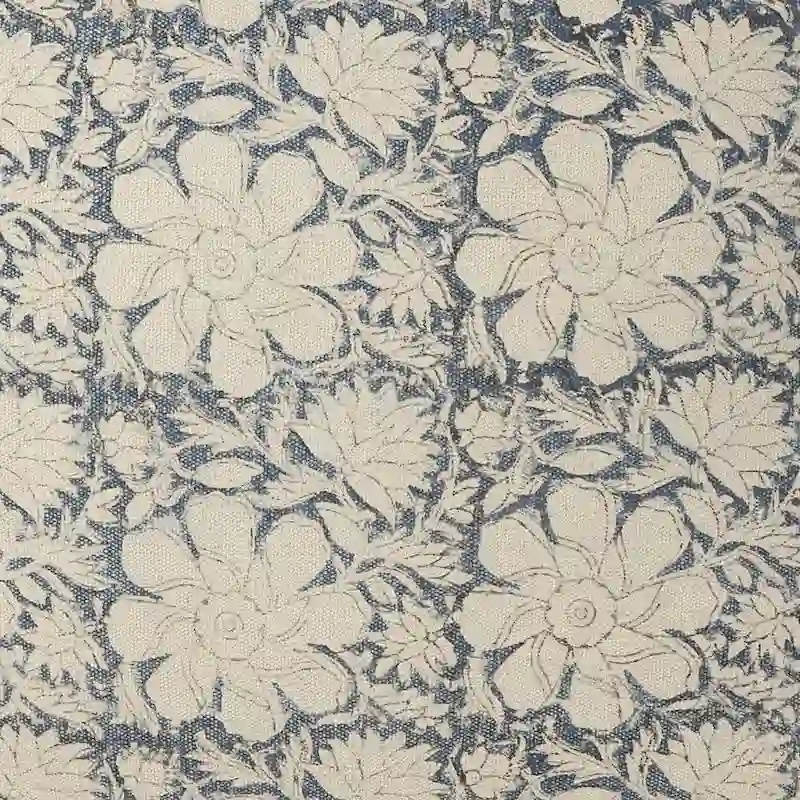 Floral Square Pouf Ottoman – 20 Inch, Cotton Cover
