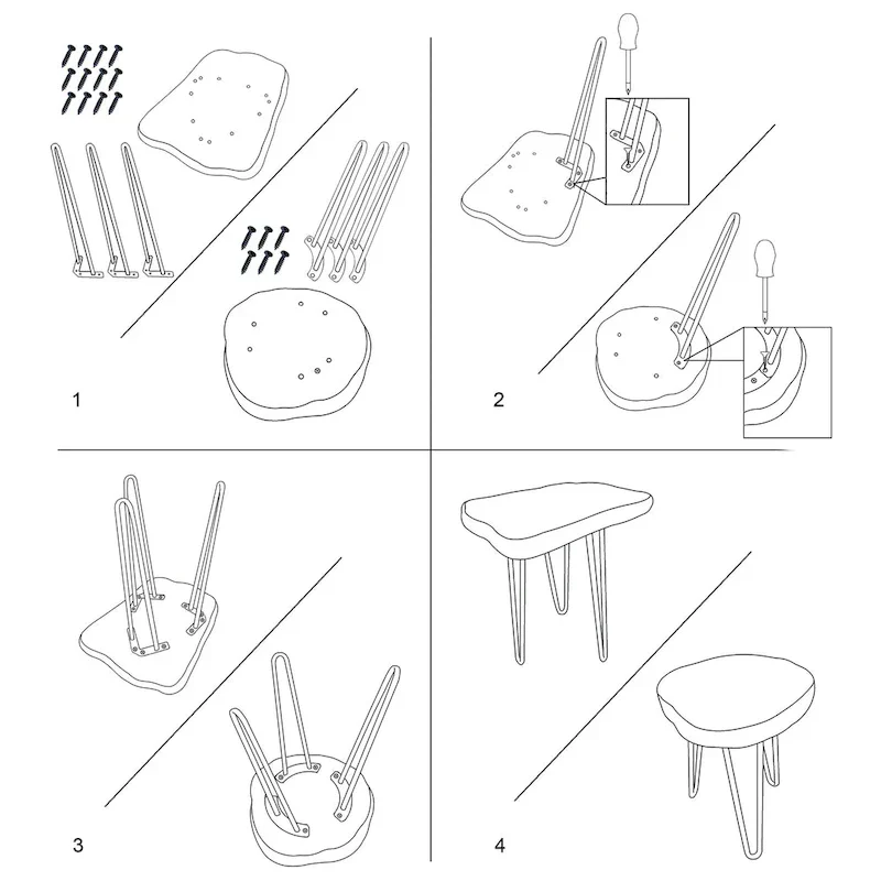 Live Edge Coffee Table - Cedar Wood - Black Hairpin Legs