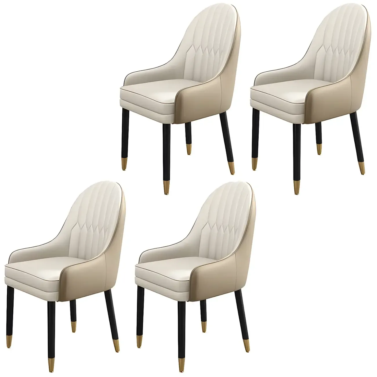 Modern Leather Upholstered Dining Chair with Arms
