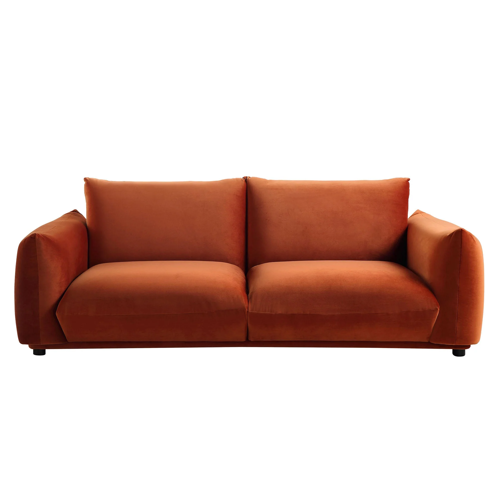 Three Seater Sofa, Rust Velvet