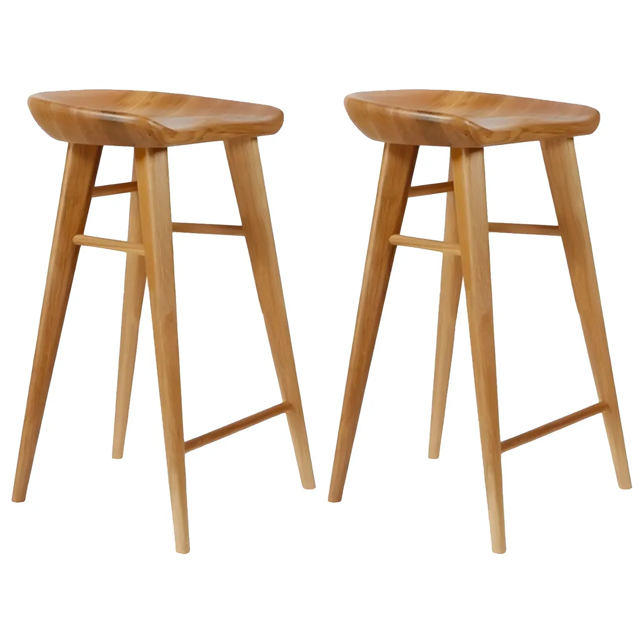 Counter Height Modern Wood Backless Bar Stool